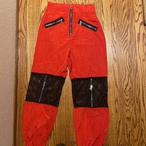 Red jogger pants